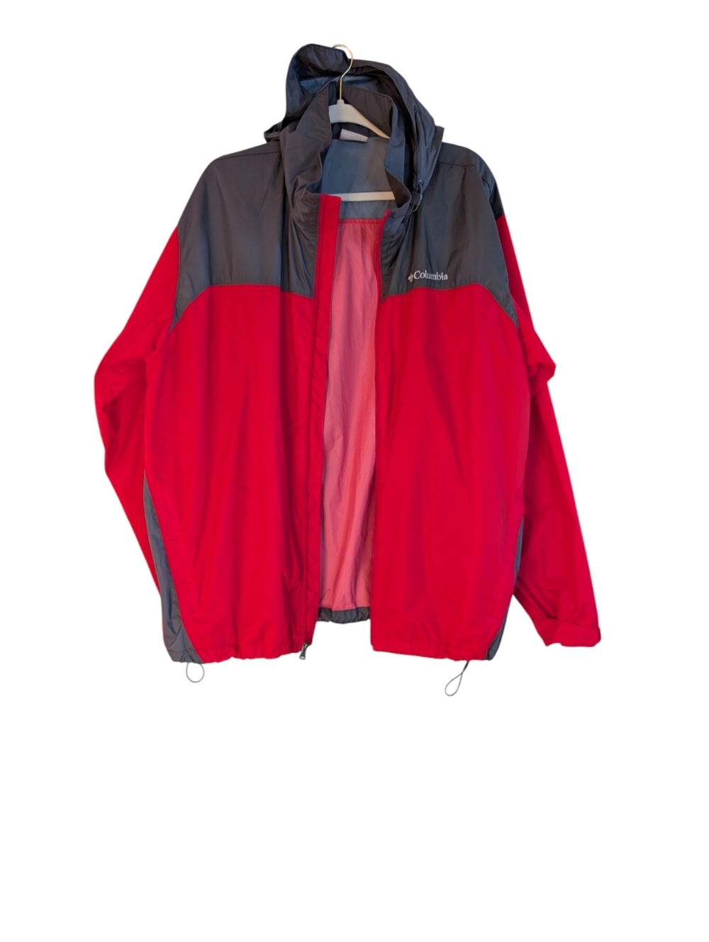 Columbia Lightweight Rain Jacket - Men's Size XL Red/Graphite windbreaker dad